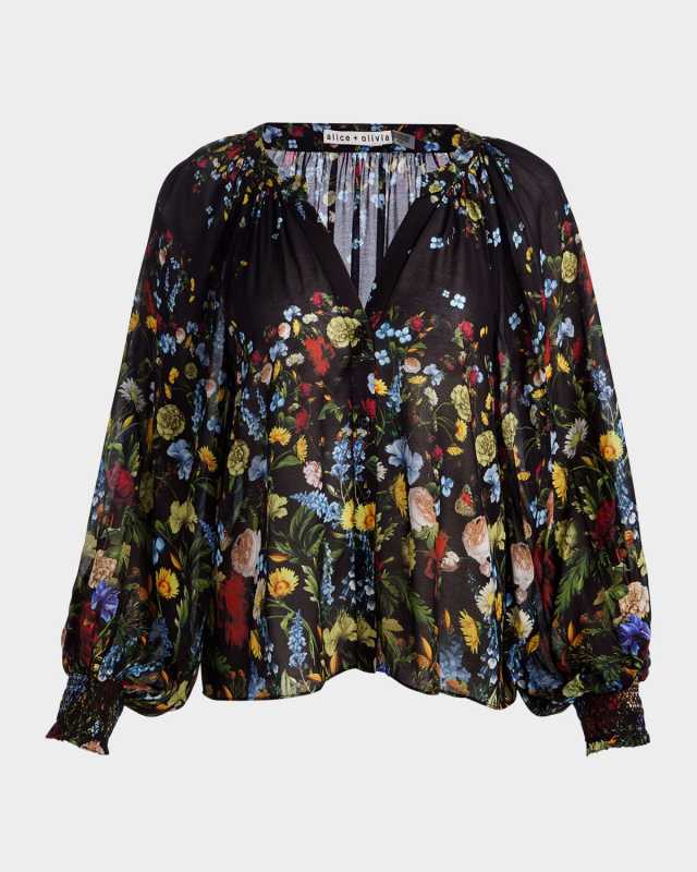 Norah Floral Peasant Blous